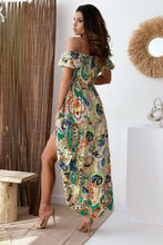 Load image into Gallery viewer, Smocked Printed Short Sleeve Maxi Dress
