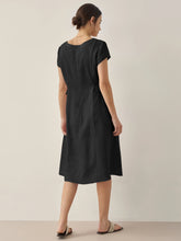 Load image into Gallery viewer, 100% Linen Natural Summer V-Neck Dress ALEXA
