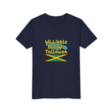 Load image into Gallery viewer, Youth Tee - "Wi Likkle But Wi Tallawah" Jamaican Flag Kids Shirt
