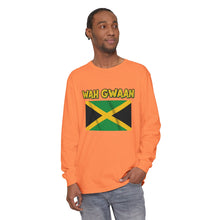 Load image into Gallery viewer, WAH GWAAN Jamaican Flag Long Sleeve Tee
