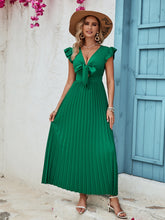 Load image into Gallery viewer, Taylor  V-Neck Pleated Dress
