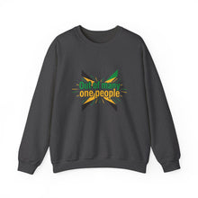 Load image into Gallery viewer, Out of Many One People Sweatshirt – Jamaican Flag Unity Crewneck

