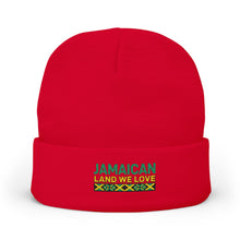 Load image into Gallery viewer, Jamaican 'Land We Love' Embroidered Knit Beanie

