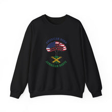 Load image into Gallery viewer, Crewneck Sweatshirt - "American Born Jamaican Roots" Flag Tree Design
