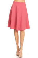 Load image into Gallery viewer, Solid high waisted A-line knee length skirt
