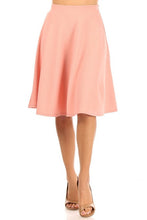 Load image into Gallery viewer, Solid high waisted A-line knee length skirt
