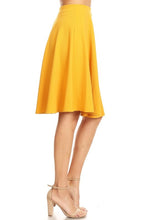 Load image into Gallery viewer, Solid high waisted A-line knee length skirt
