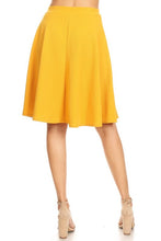 Load image into Gallery viewer, Solid high waisted A-line knee length skirt
