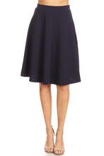 Load image into Gallery viewer, Solid high waisted A-line knee length skirt
