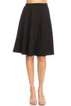 Load image into Gallery viewer, Solid high waisted A-line knee length skirt
