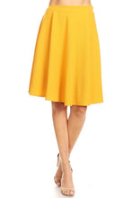 Load image into Gallery viewer, Solid high waisted A-line knee length skirt
