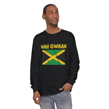 Load image into Gallery viewer, WAH GWAAN Jamaican Flag Long Sleeve Tee
