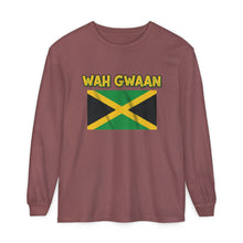 Load image into Gallery viewer, WAH GWAAN Jamaican Flag Long Sleeve Tee
