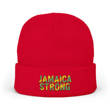 Load image into Gallery viewer, Jamaica Strong Knit Beanie — Embroidered Reggae Flag Winter Hat
