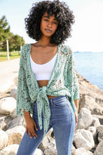 Load image into Gallery viewer, Crochet Floral Petal Kimono Wrap
