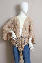 Load image into Gallery viewer, Crochet Floral Petal Kimono Wrap
