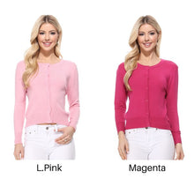 Load image into Gallery viewer, Crew neck Cardigan Sweater
