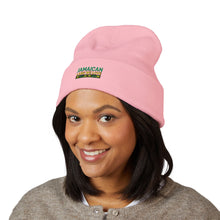 Load image into Gallery viewer, Jamaican Embroidered Cuffed Beanie — Reggae-Inspired Knit Hat
