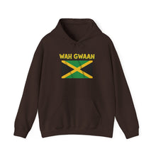 Load image into Gallery viewer, Wah Gwaan Jamaica Flag Hoodie – Caribbean Pride Pullover

