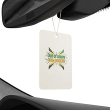 Load image into Gallery viewer, Car Air Freshener — 'Out of Many, One People' Jamaican Flag Scented Air Freshener
