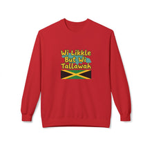 Load image into Gallery viewer, Crewneck Sweatshirt  "Wi Likkle But Wi Tallawah" Jamaican Flag

