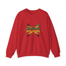 Load image into Gallery viewer, Out of Many One People Sweatshirt – Jamaican Flag Unity Crewneck

