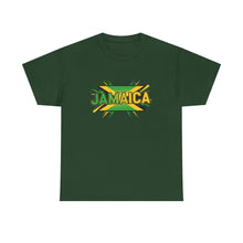 Load image into Gallery viewer, Jamaica Retro Pop Art Tee - Bold Green &amp; Gold Island Graphic Shirt

