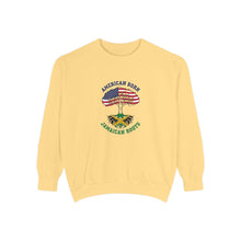 Load image into Gallery viewer, American Born Jamaican Roots Sweatshirt — Patriotic Jamaica Flag Crewneck
