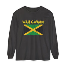 Load image into Gallery viewer, WAH GWAAN Jamaican Flag Long Sleeve Tee
