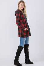 Load image into Gallery viewer, Buffalo Plaid Hooded Cardigan
