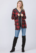 Load image into Gallery viewer, Buffalo Plaid Hooded Cardigan
