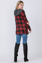 Load image into Gallery viewer, Buffalo Plaid Hooded Cardigan
