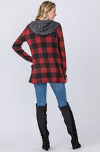 Load image into Gallery viewer, Buffalo Plaid Hooded Cardigan
