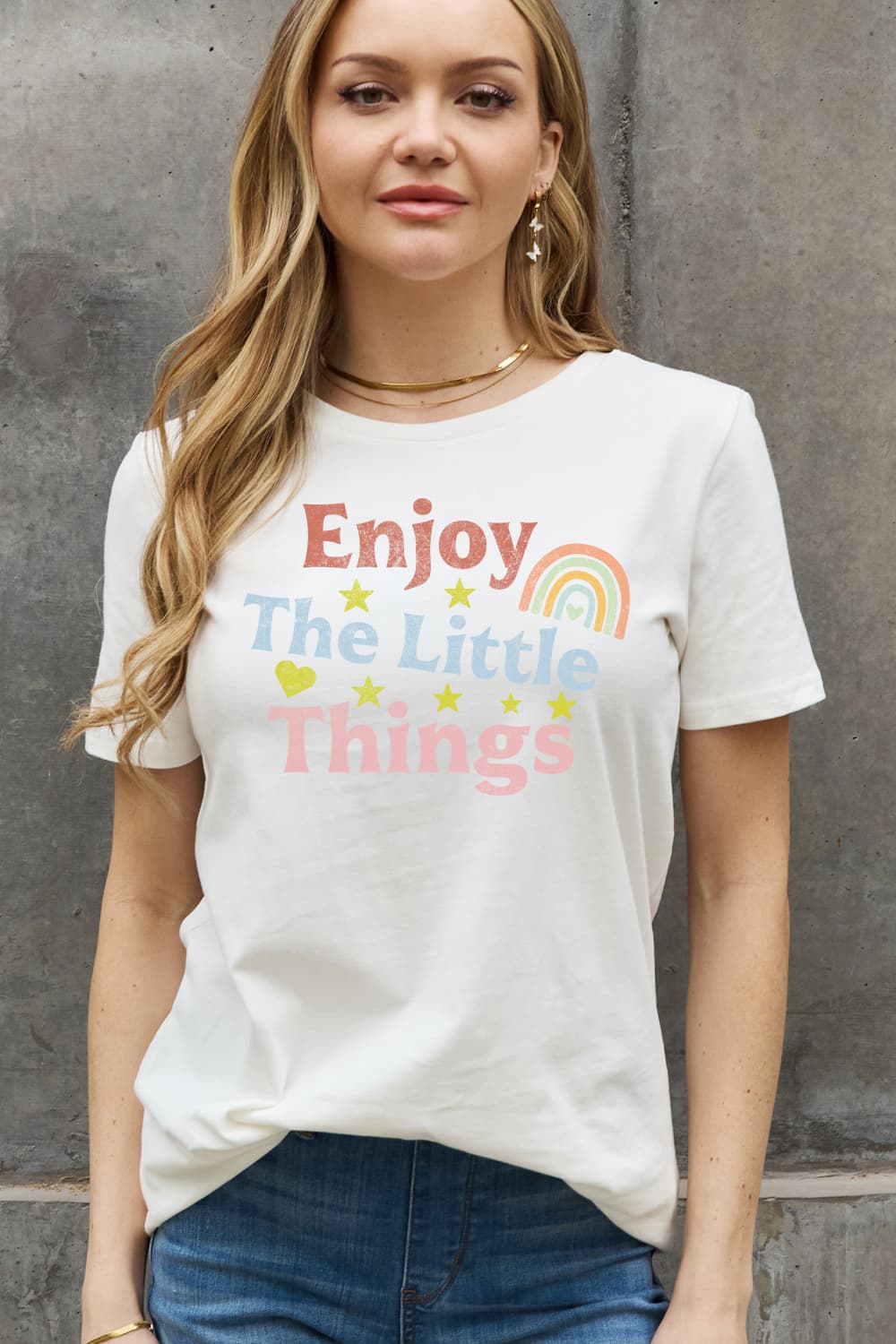 ENJOY THE LITTLE THINGS Graphic Cotton Tee