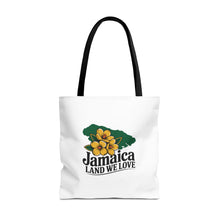 Load image into Gallery viewer, Jamaica Land We Love Tote Bag — Floral Island Map Beach Market Tote
