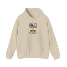 Load image into Gallery viewer, American Born Jamaican Roots Hoodie — Patriotic USA/Jamaica Flag Graphic
