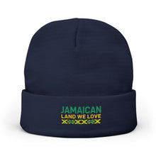 Load image into Gallery viewer, Jamaican 'Land We Love' Embroidered Knit Beanie
