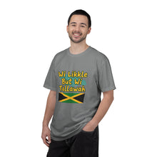 Load image into Gallery viewer, Jamaican Pride T-Shirt – "Wi Likkle But Wi Tallawah" Graphic Tee
