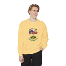 Load image into Gallery viewer, American Born Jamaican Roots Sweatshirt — Patriotic Jamaica Flag Crewneck
