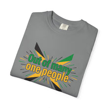 Load image into Gallery viewer, Out of Many One People T-Shirt — Jamaican Unity Flag Graphic Tee
