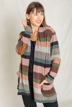 Load image into Gallery viewer, Suede Elbow Patch Open Cardigan with Pockets
