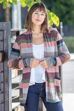 Load image into Gallery viewer, Suede Elbow Patch Open Cardigan with Pockets
