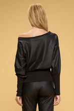 Load image into Gallery viewer, Satin Top with Rib Banded Bottom
