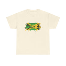 Load image into Gallery viewer, Jamaica Retro Pop Art Tee - Bold Green &amp; Gold Island Graphic Shirt
