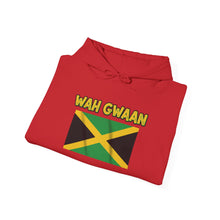 Load image into Gallery viewer, Wah Gwaan Jamaica Flag Hoodie – Caribbean Pride Pullover
