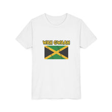 Load image into Gallery viewer, Youth Tee - "Wah Gwaan" Jamaican Flag Kids Shirt
