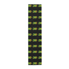 Load image into Gallery viewer, Jamaica Flag Script Table Runner — Black Cotton-Poly Dining Accent
