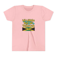 Load image into Gallery viewer, Youth Tee - "Wi Likkle But Wi Tallawah" Jamaican Flag Kids Shirt
