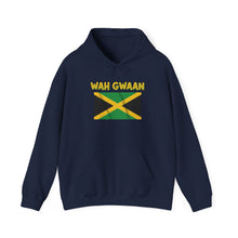 Load image into Gallery viewer, Wah Gwaan Jamaica Flag Hoodie – Caribbean Pride Pullover
