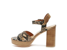 Load image into Gallery viewer, CHYPRE HIGH HEELED BLOCK SANDAL IN TAN
